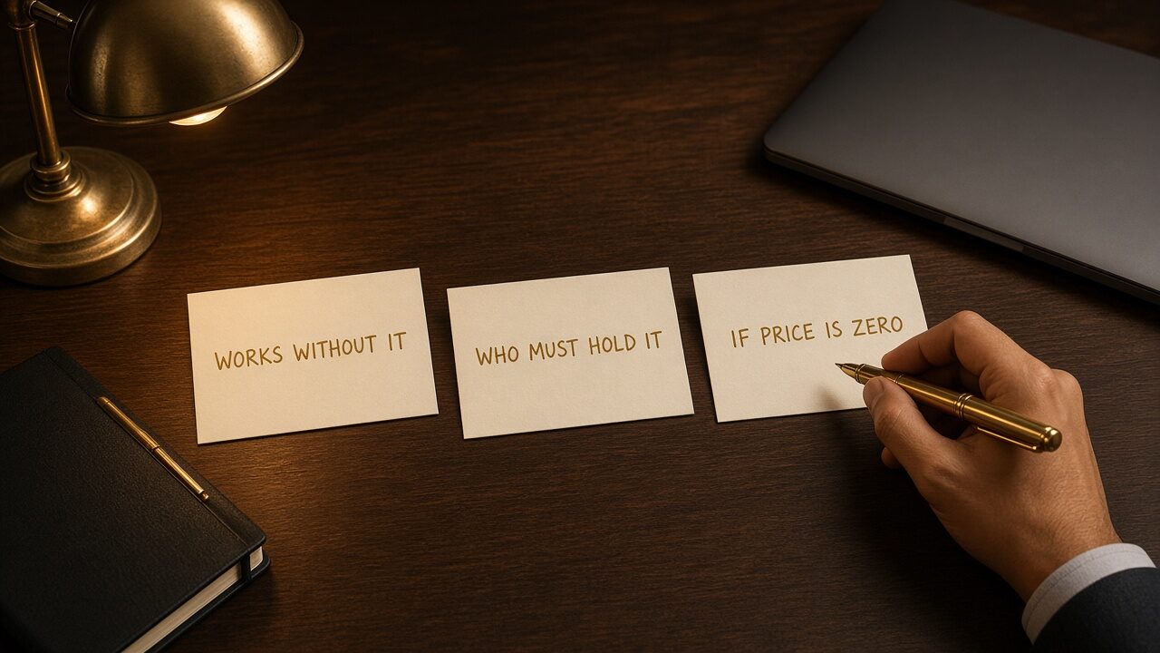Three cards reading works without it, who must hold it, and if price is zero, with a hand holding a pen